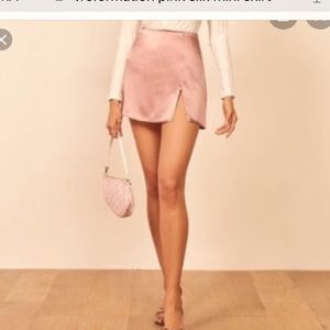 Reformation pink mini skirt